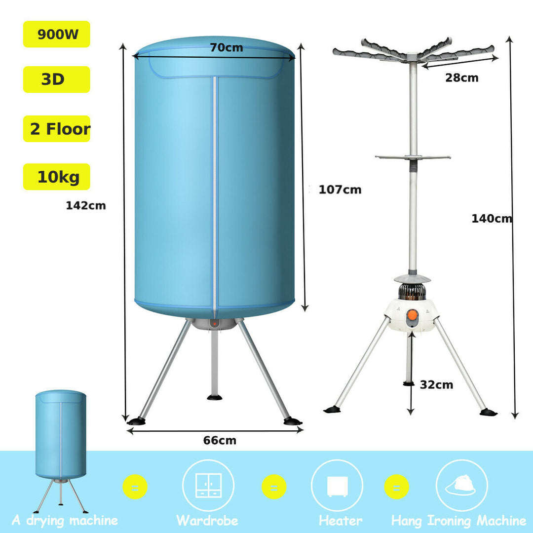 Portable Electric Clothes Dryer with Hot Air and Automatic Timer