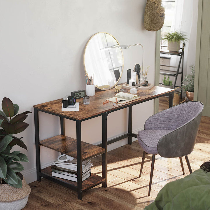 Industrial 47 Inches Computer Desk with Shelves