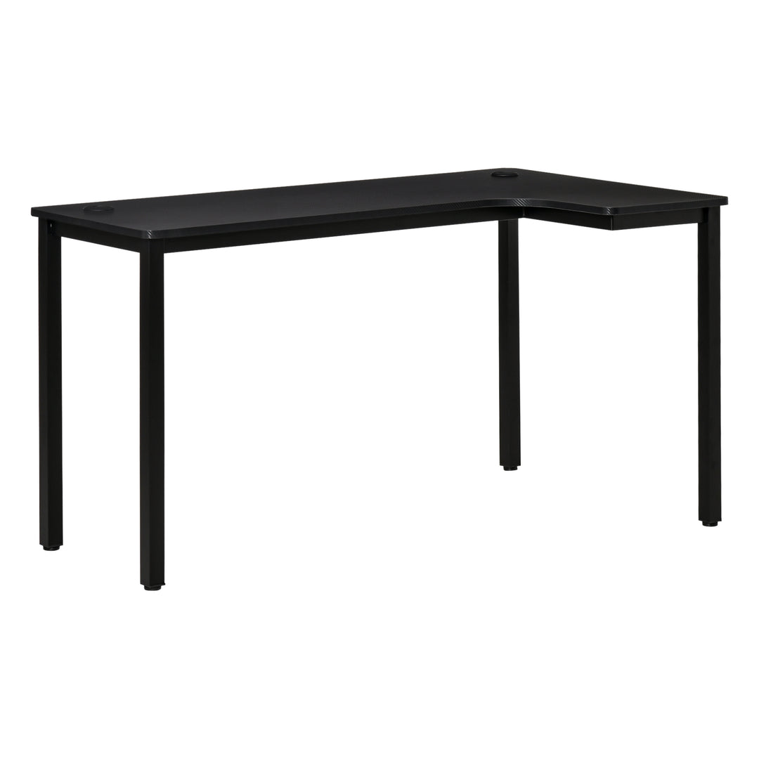 L-Shaped Gaming Desk, Computer Corner Desk, Home Office Workstation with Cable Management, 145 x 81 x 76cm, Black