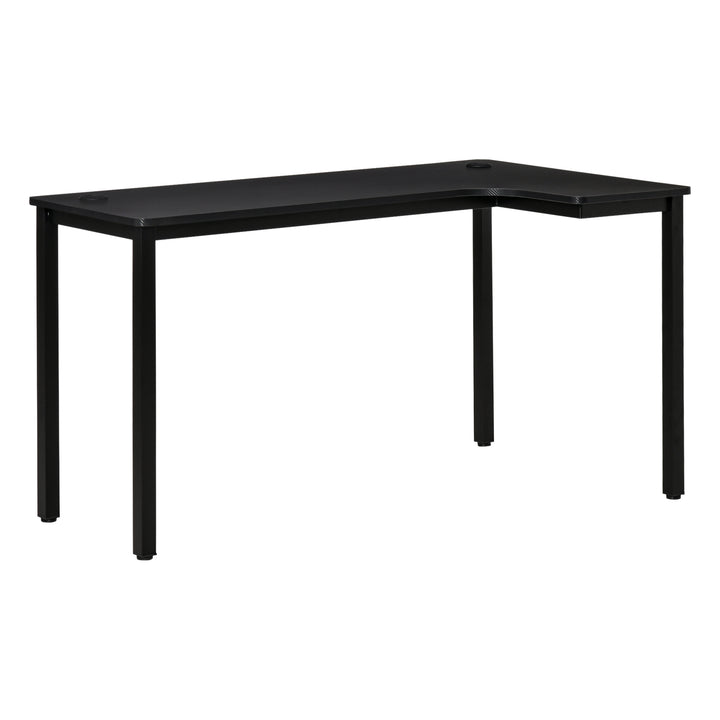 L-Shaped Gaming Desk, Computer Corner Desk, Home Office Workstation with Cable Management, 145 x 81 x 76cm, Black