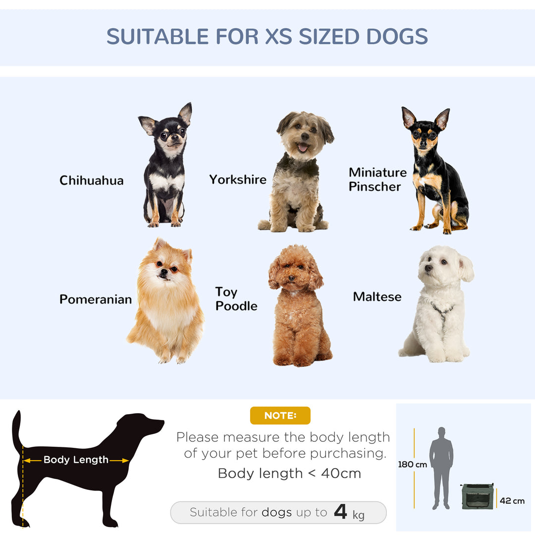 PawHut Pet Carrier, Portable Cat Carrier, Foldable Dog Bag for Miniature Dogs, 60 x 42 x 42 cm, Grey