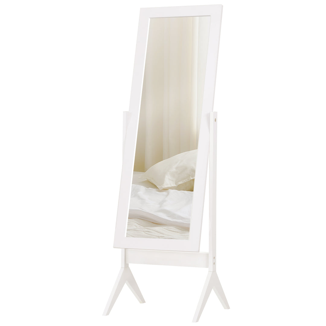 Freestanding Dressing Mirror Bedroom Tall Adjustable Angle 148x47cm White