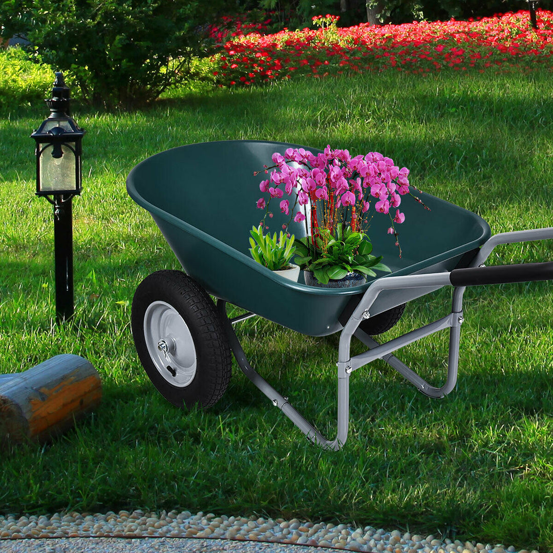 Wheelbarrow with Pneumatic Tires 150KG-Green