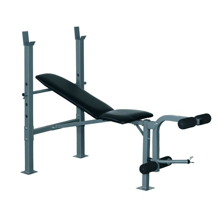 Heavy Duty Adjustable Multi Gym Chest Leg Arm Weight Bench - Black/Silver