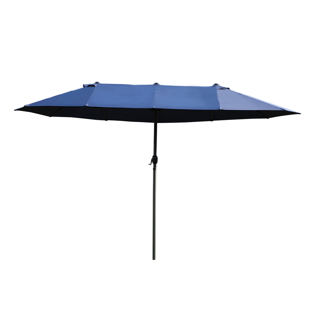 4.6m Garden Parasol Double-Sided Sun Umbrella Patio Market Shelter Canopy Shade Outdoor Blue - NO BASE