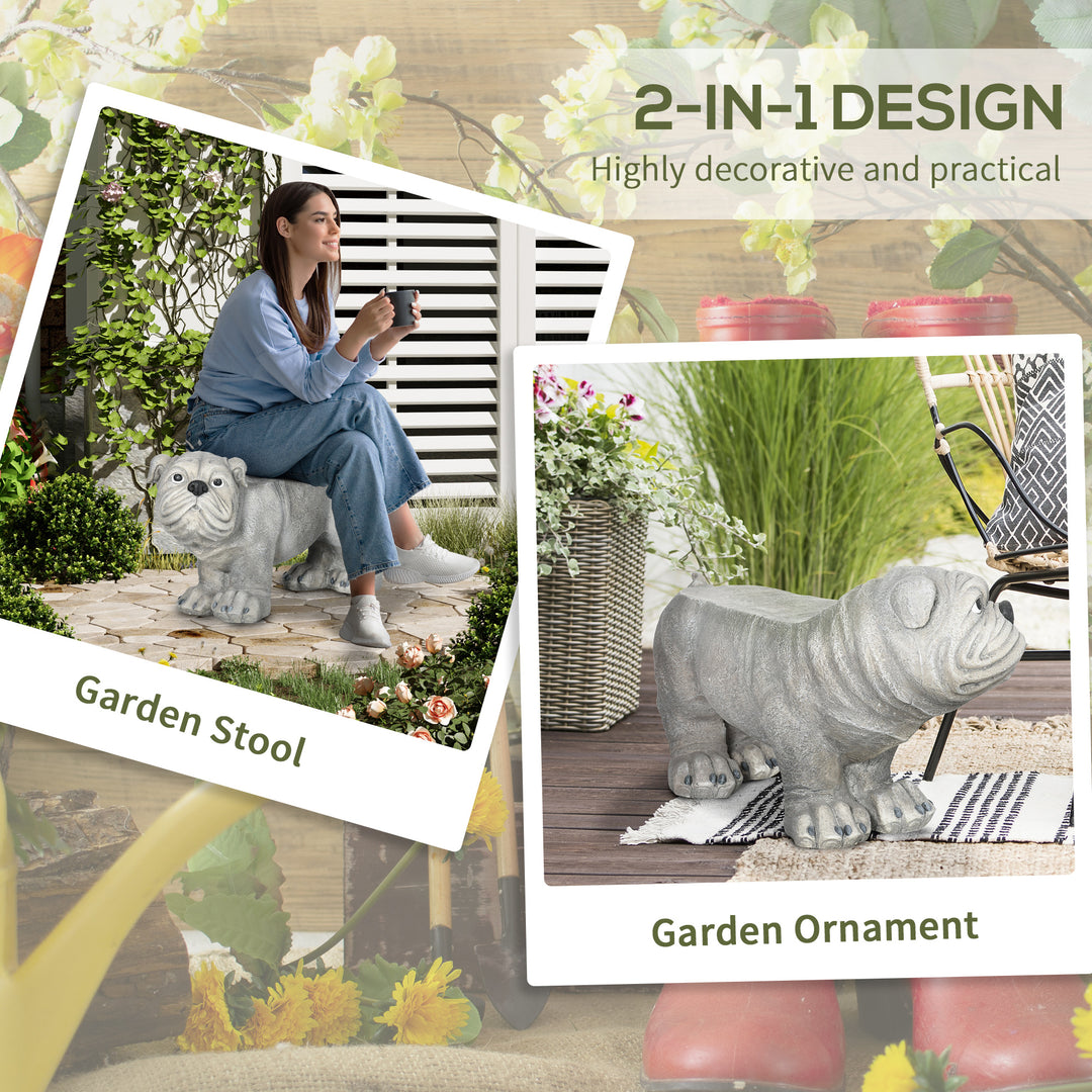 Realistic Pekingese Sculpture, Garden Statue / Garden Stool, Outdoor Dog Ornament Home Decoration