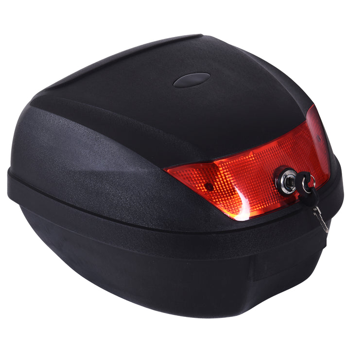 28L Motorcycle Tail box Helmet Top Case Motorbike Luggage Storage Trunk Carrier Mount Rack w/ 2 Keys