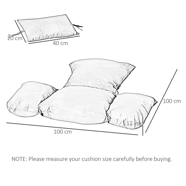 Garden Lounge Chair Cushion Set, Patio Egg Chair Seat, Armrest, Back Pad Cushion, Easy Clean &amp; Replacement for Indoor &amp; Outdoor Use Dark Grey