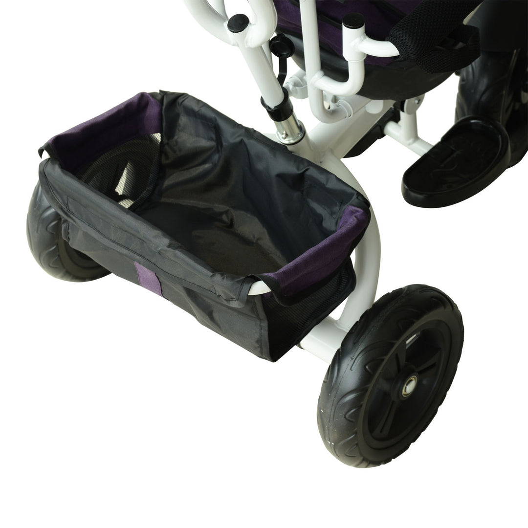 Baby Tricycle W/Handle-White/Purple