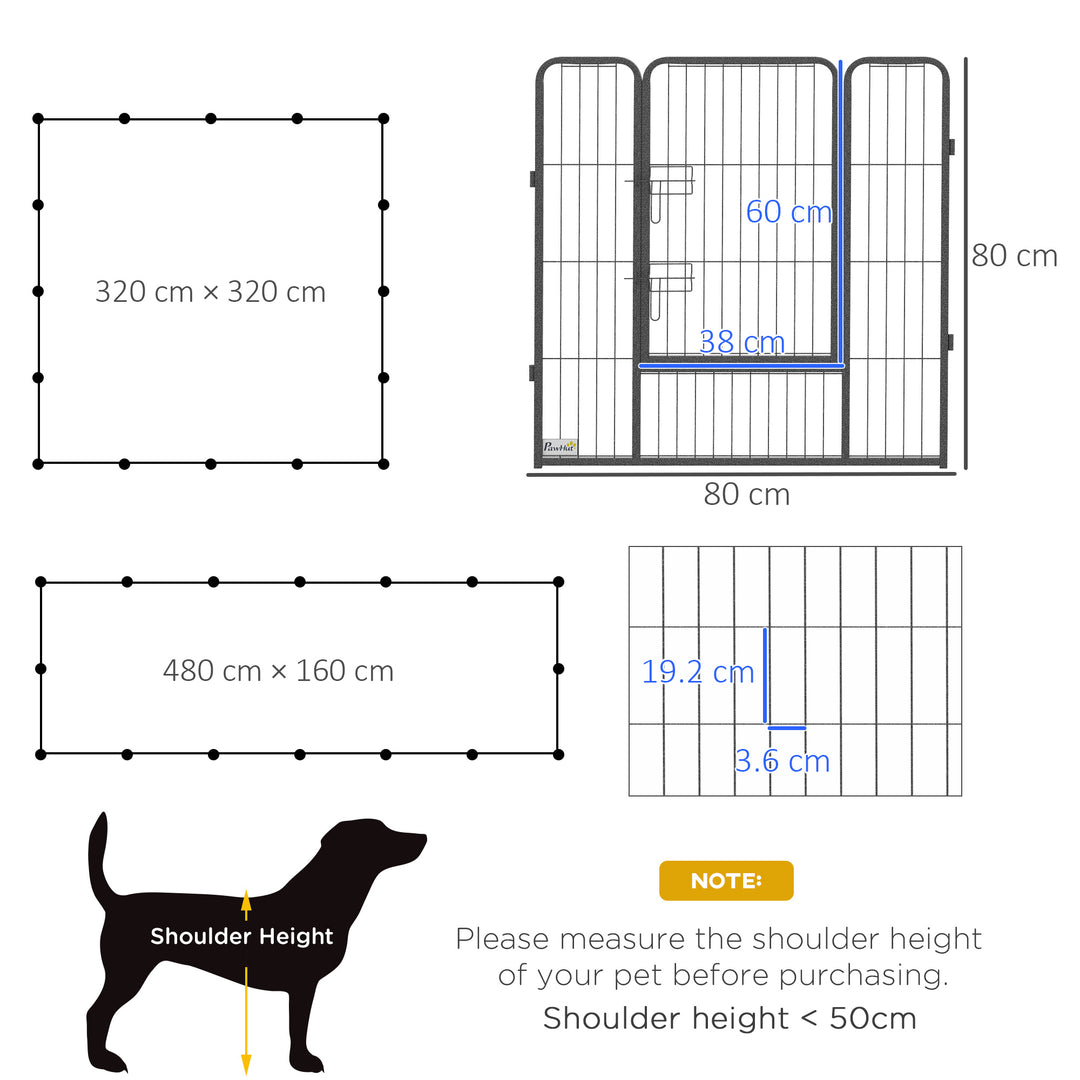 Heavy Duty Puppy Playpen, for Small and Medium Dogs, Indoor and Outdoor Use - Grey