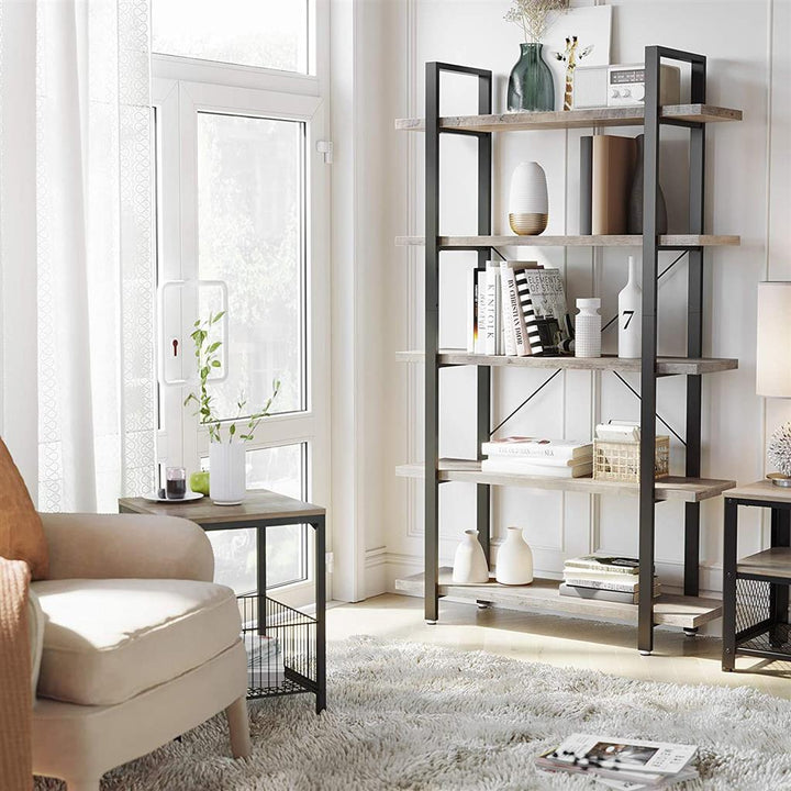 5-Tier Industrial Bookcase