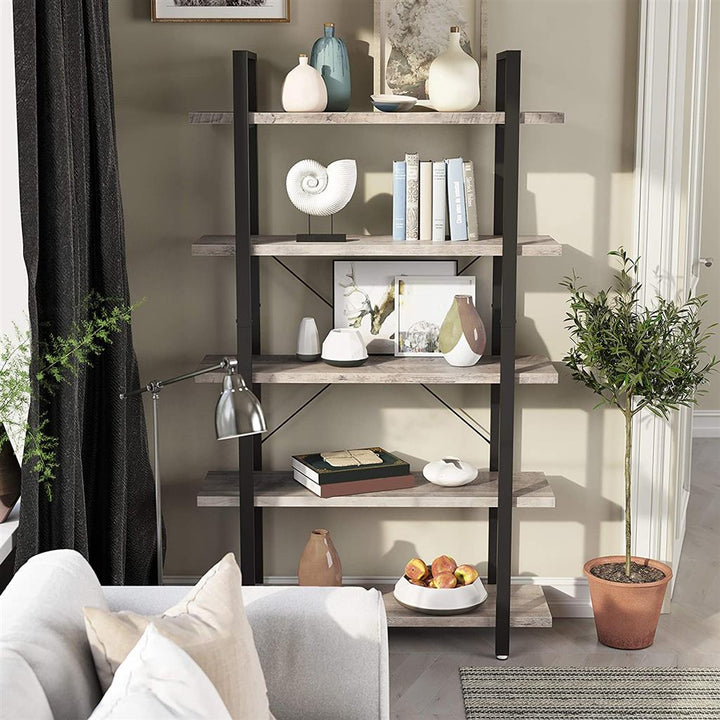 5-Tier Industrial Bookcase