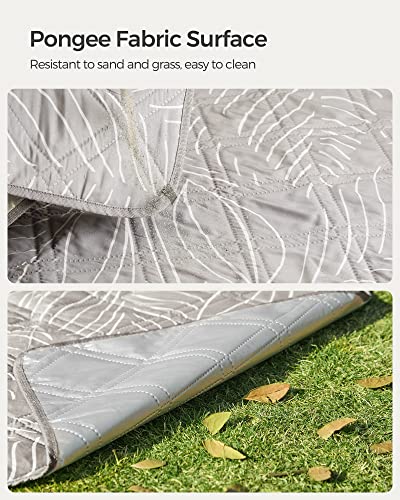 SONGMICS Picnic Blanket 300 x 200 cm Leaf Pattern and Khaki