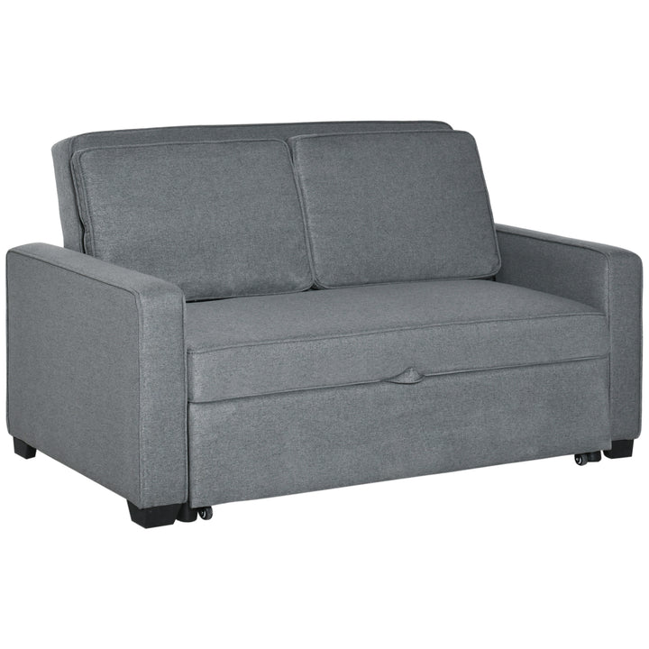 HOMCOM Two Seater Sofa Bed Convertible Loveseat Couch Sleeper Lounge Click Clack Couch Sleeper Settee for Living Room &amp; Bedroom, Grey
