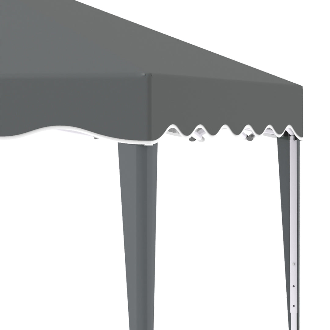 Outsunny 3x3(m) Pop Up Gazebo Canopy, Foldable Tent with Carry Bag, Adjustable Height, Wave Edge, Garden Outdoor Party Tent, Grey