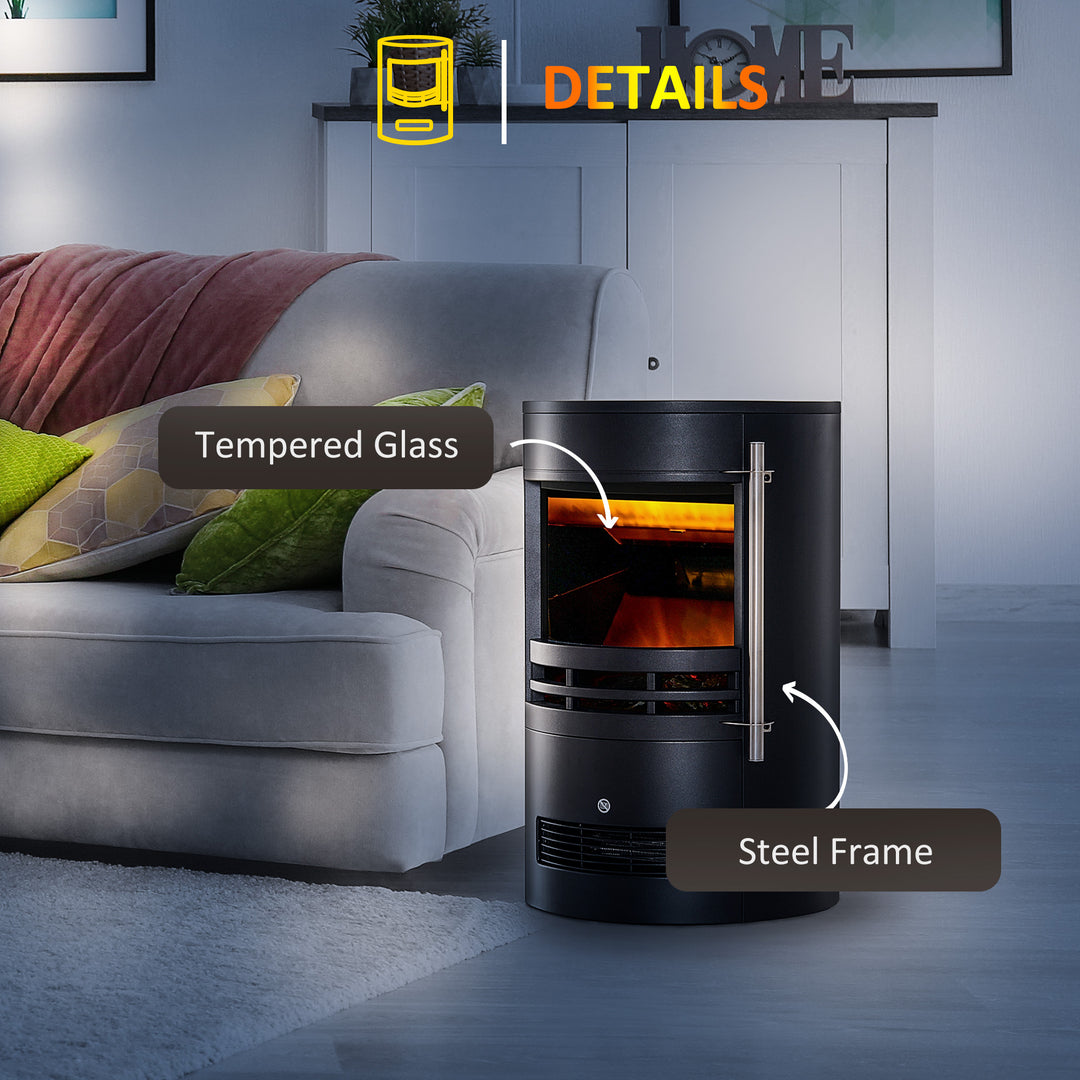 Freestanding Electric Fireplace, Thermostat Control