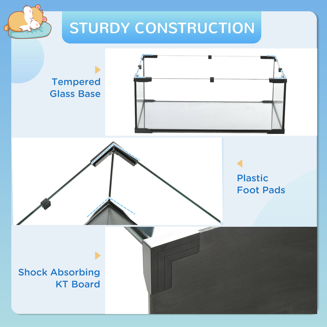 3 Tiers Hamster Cage, Gerbil Cage with Deep Glass Bottom, Non-Slip Ramps, Platforms, Hut Exercise Wheels Water Bottle for Syrian Dwarf Hamster