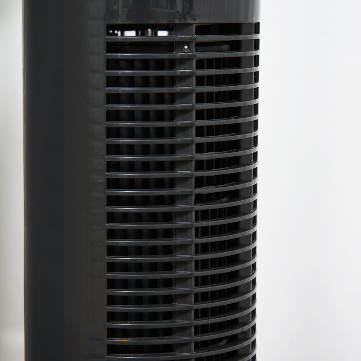 HOMCOM 30'' Freestanding Tower Fan, 3 Speed 3 Mode, 10h Timer, 70 Degree Oscillation, LED Light, 5M Remote Controller, Dark Grey