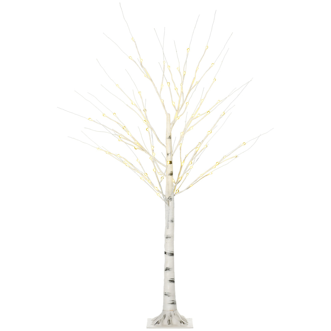 5ft Artificial White Birch Tree Light with 96 Warm White Pre-Lit LED Light for Indoor and Covered Outdoor Use