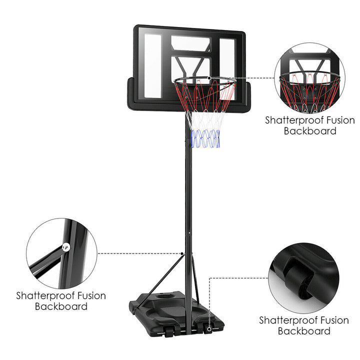 Adjustable Height Portable Basketball Stand with Wheels