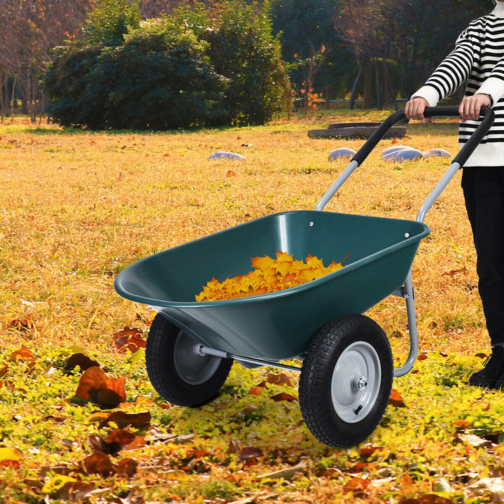 Wheelbarrow with Pneumatic Tires 150KG-Green