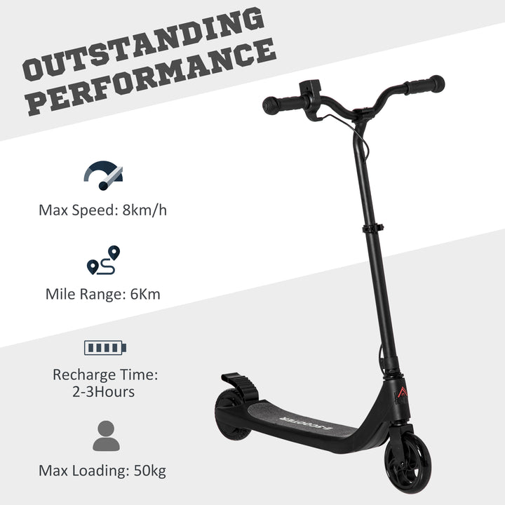 Electric Scooter, 120W Motor E-Scooter w/ Battery Display, Adjustable Height, Rear Brake for Ages 6+ Years - Black