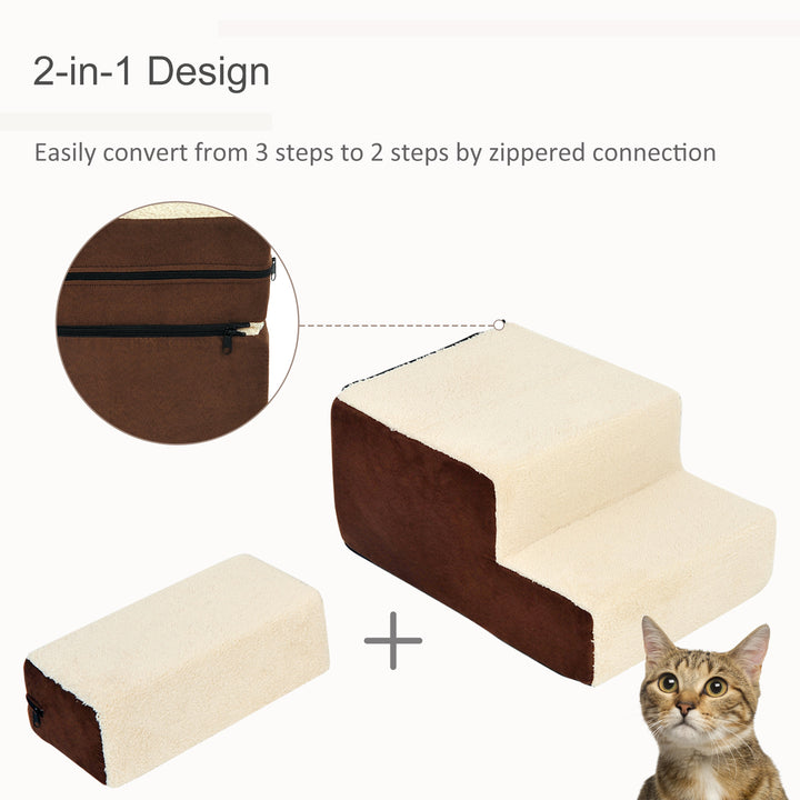 Deluxe Pet Stairs 3 Steps Dog Cat Soft Padded Covered Staircase