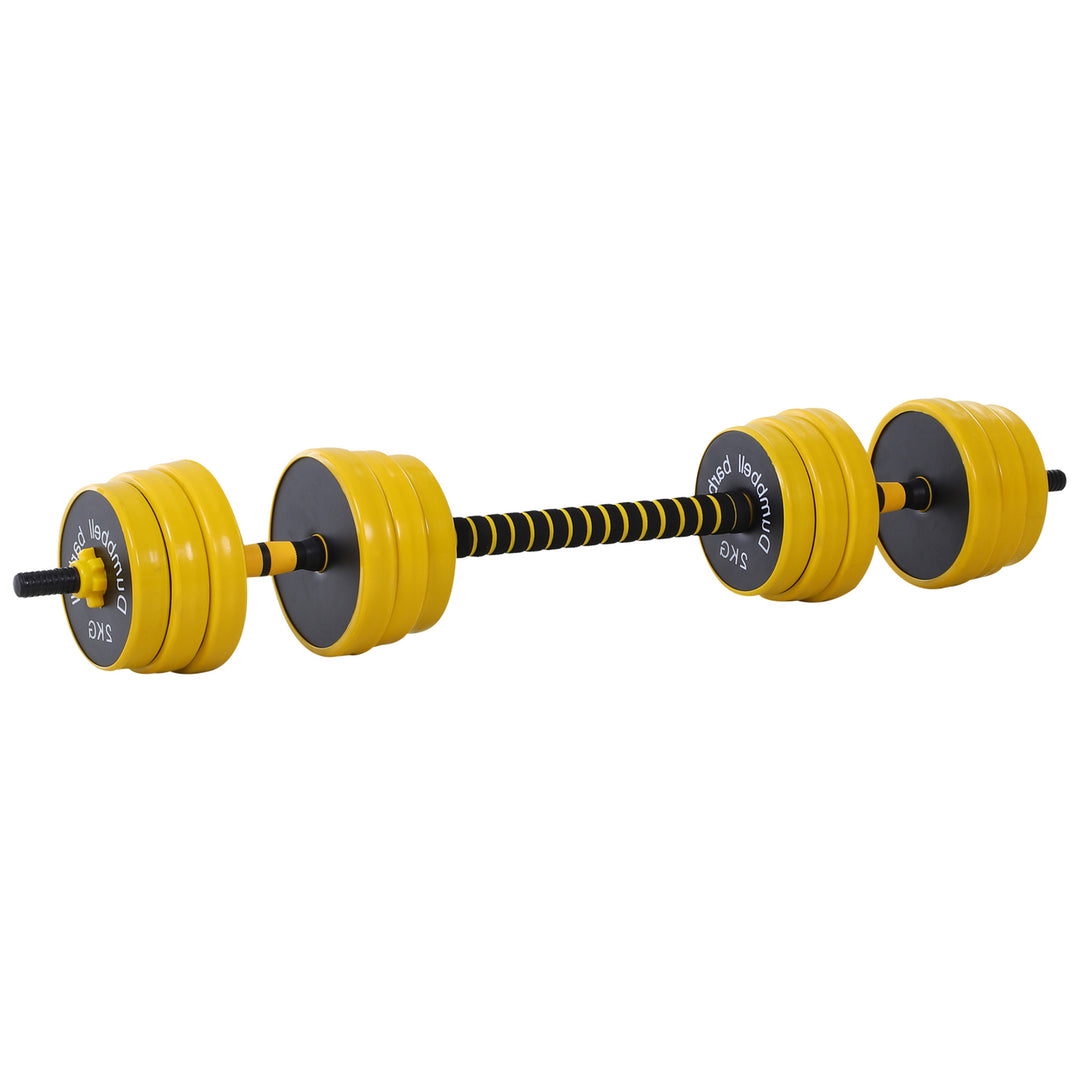 30kg Dumbbell & Barbell  Adjustable Set Plate Bar Clamp Rod Home Gym Sports Area Exercise Ergonomic