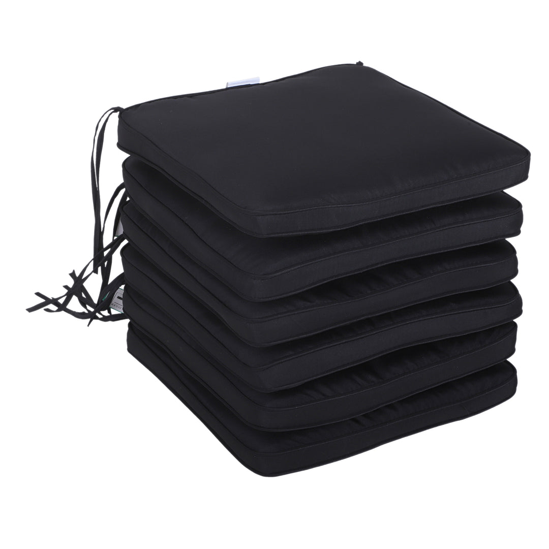 Set of 6 Seat Pads Chair Cushion Dining Chair w/ Straps Indoor Outdoor