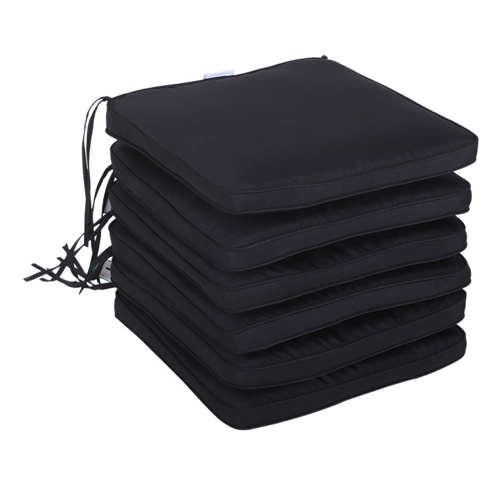 Set of 6 Seat Pads Chair Cushion Dining Chair w/ Straps Indoor Outdoor