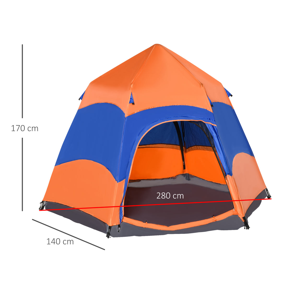 Six Man Hexagon Pop Up Tent Camping Festival Hiking Shelter Family Portable