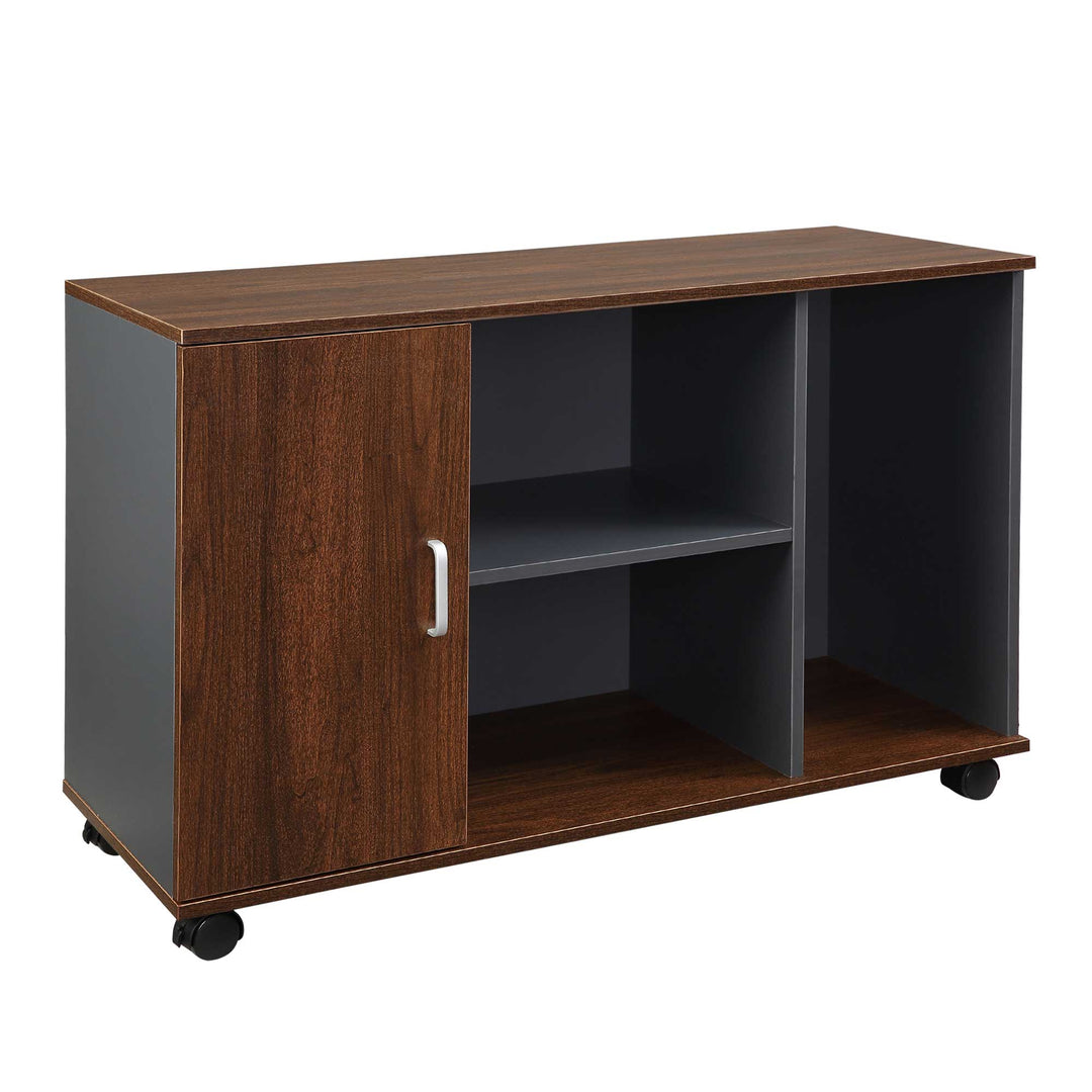 File Cabinet with Rolling Wheels for Legal Letter Sized Files Printer Stand with Wooden Documents Storage Chest for Home Office
