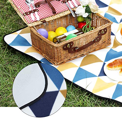 Picnic Blanket Yellow Triangle Pattern