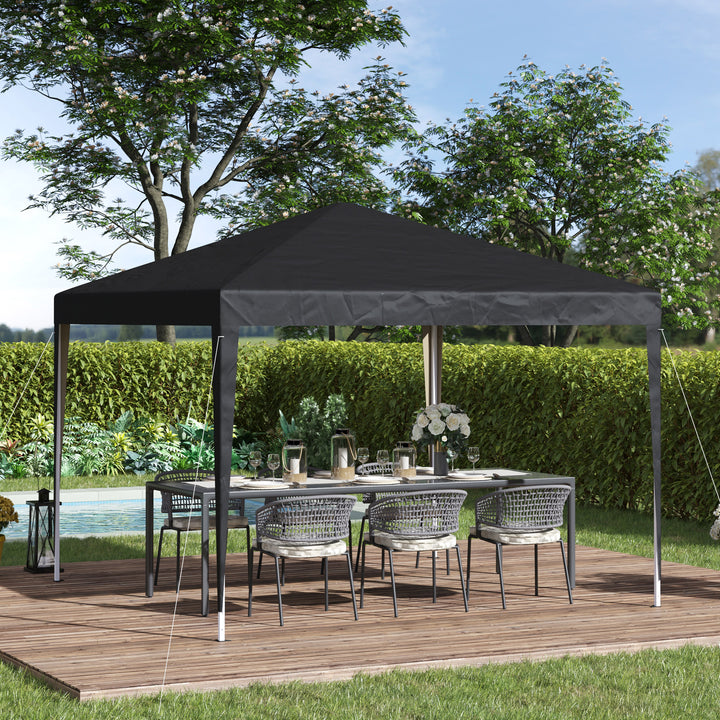 Garden Heavy Duty Pop Up Gazebo Marquee Party Tent 3 x 3m UV Protection - Black