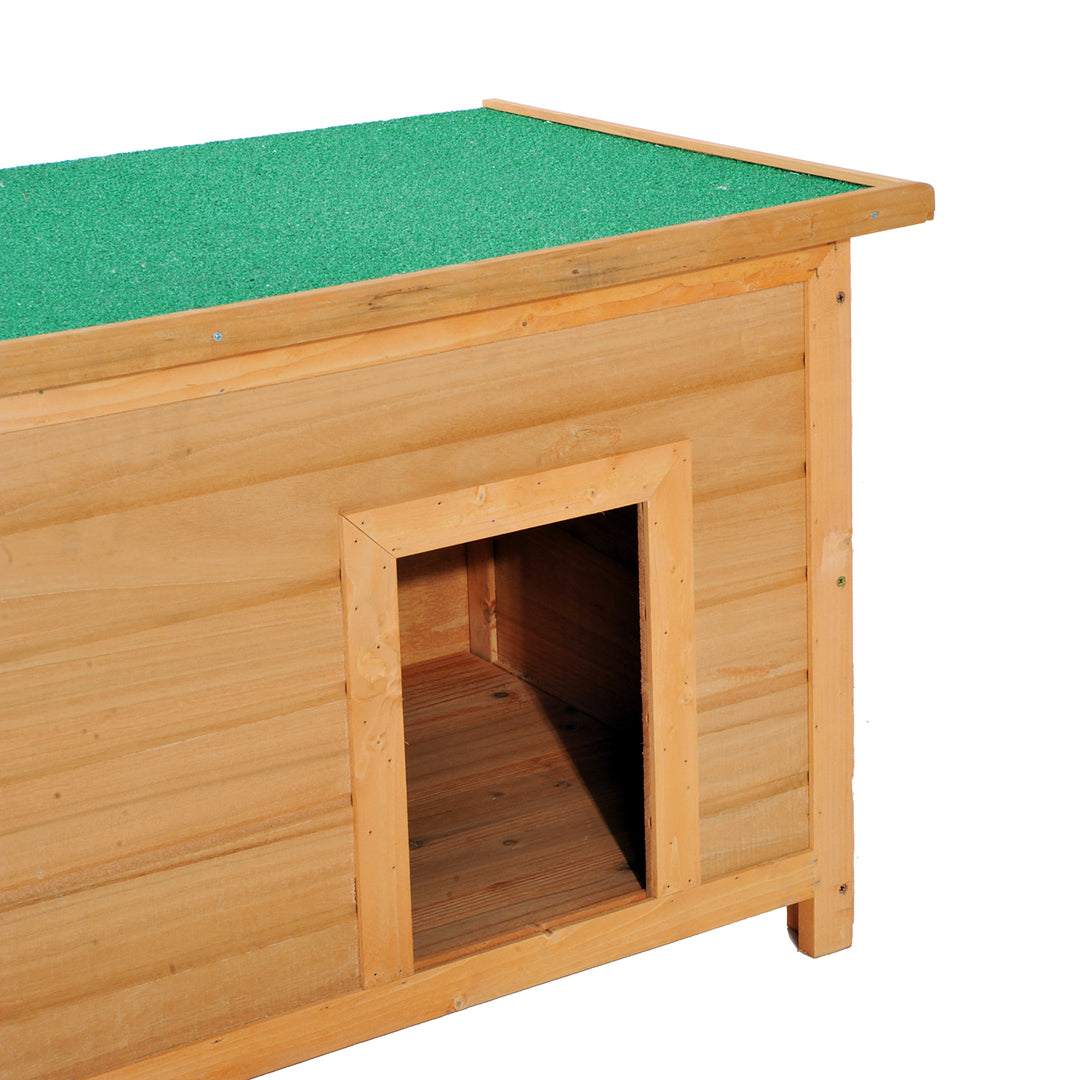 Pawhut 85cm Elevated Dog Kennel Wooden Pet House Outdoor Waterproof