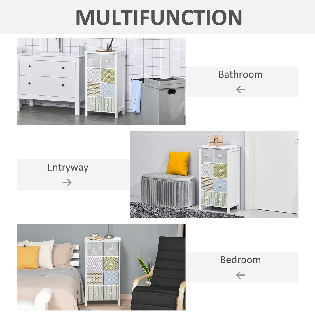 Chest of Drawers, 8 Drawer Dresser, Storage Organizer Unit for Bedroom, Bathroom