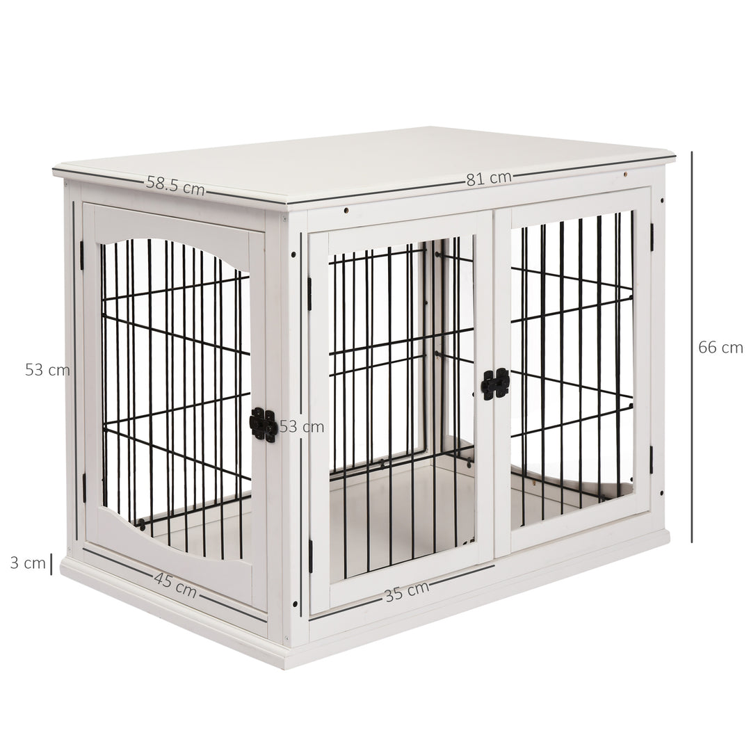 3-Door Small Indoor Pet Cage White