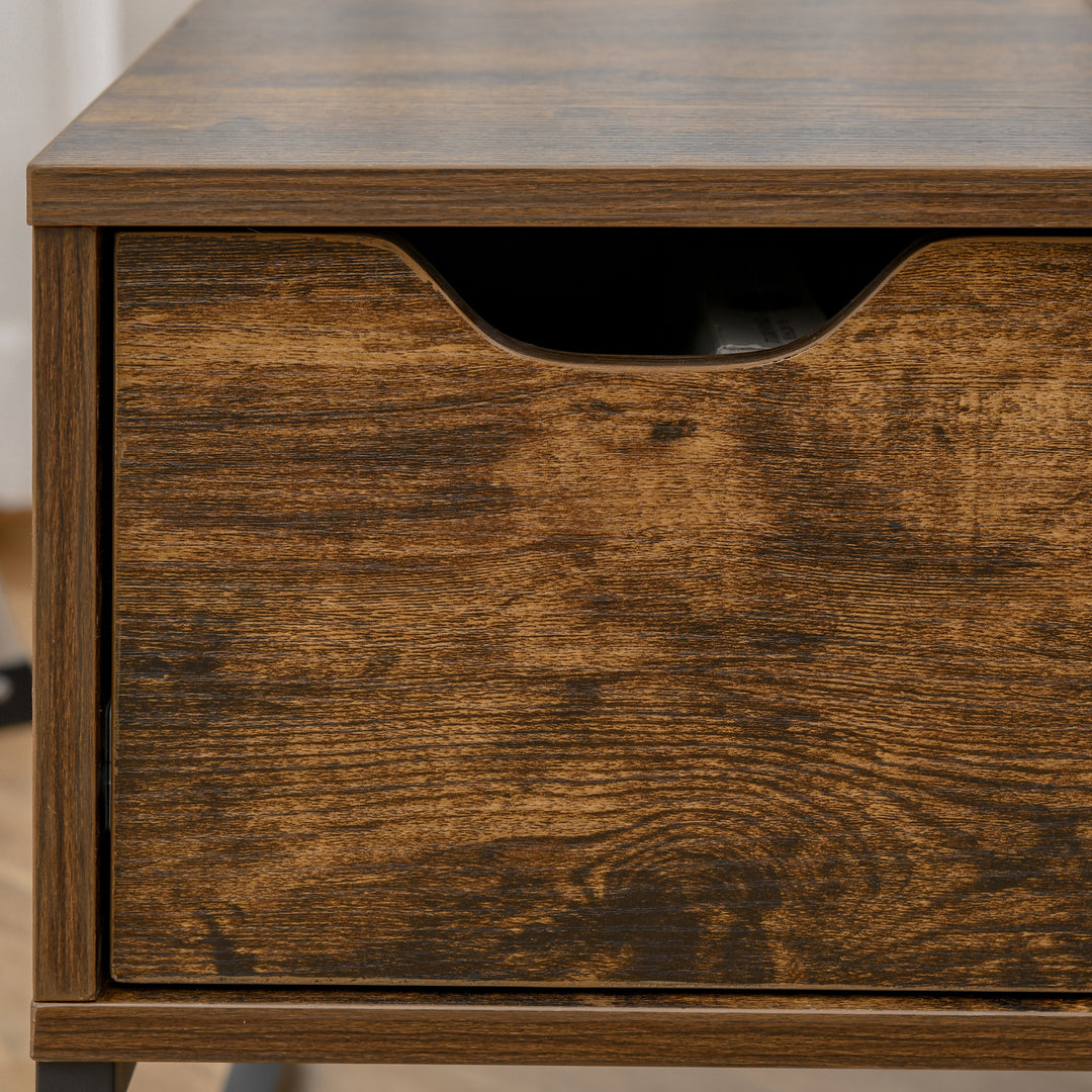 Extendable Coffee Table Lift Top Desk w/ Hidden Storage Compartment Drawer Metal Frame - Brown