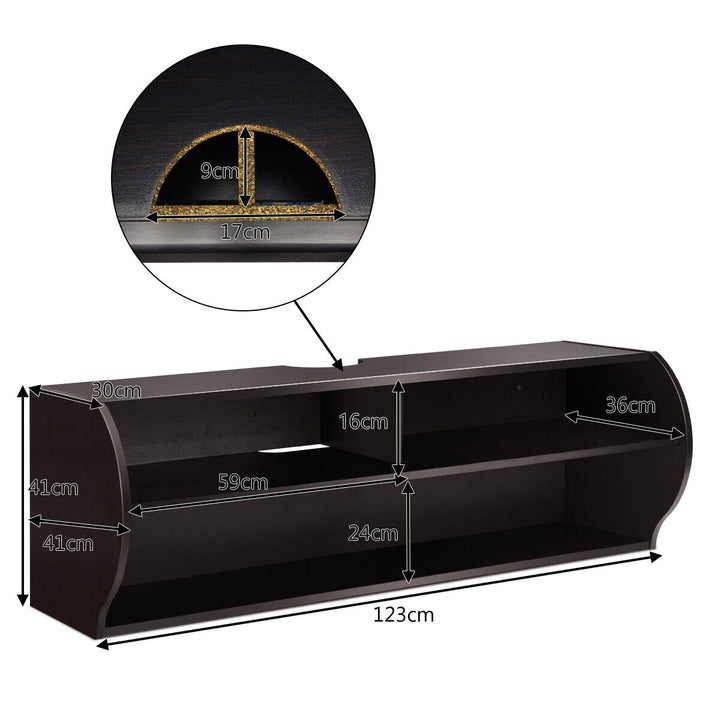 Wall-Mounted TV Stand, Floating Cabinet Media Centre -Coffee