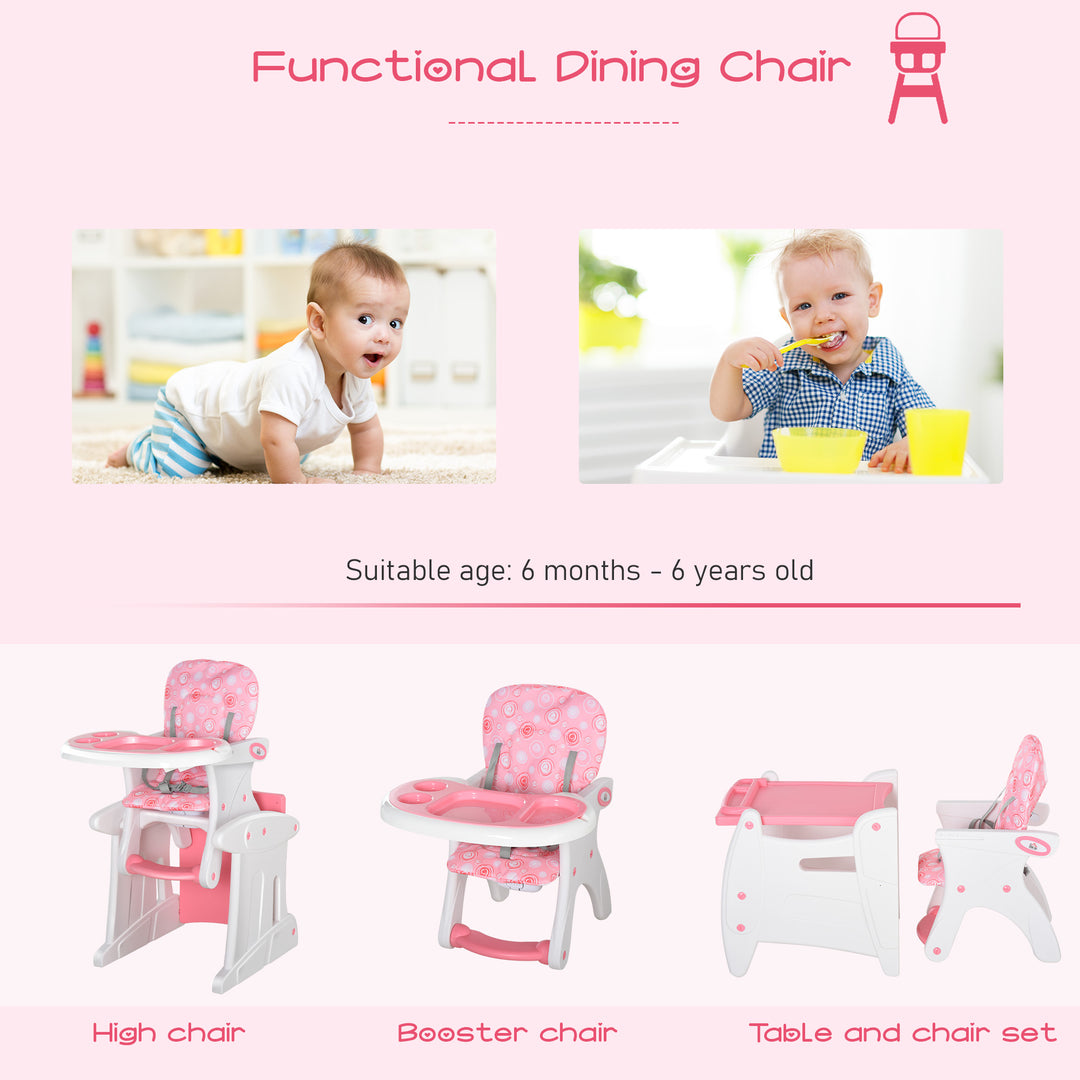 HDPE 3-in-1 Baby Booster High Chair Pink