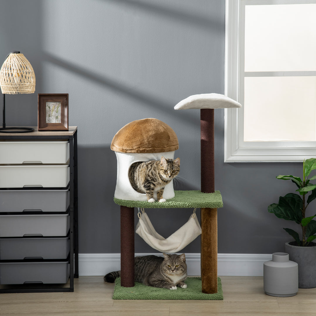 Cat Tree, Cat Tower with Sisal Scratching Post, Hammock- Green