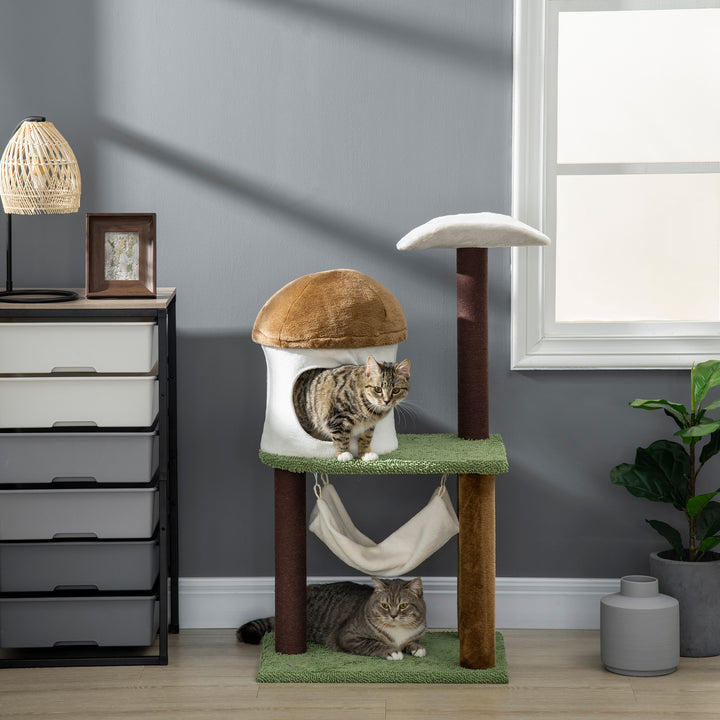 Cat Tree, Cat Tower with Sisal Scratching Post, Hammock- Green