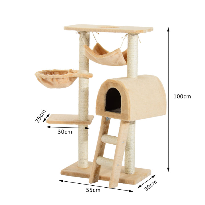 Cat Tree Kitten Activity Centre Scratch Scratching Scratcher Climber Post Rest Bed Toy 100cm