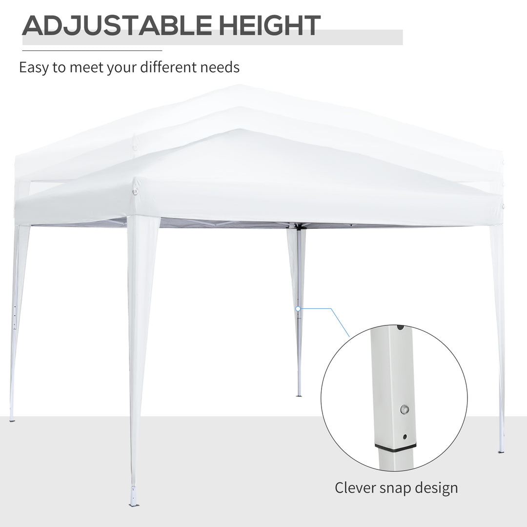 3 x 3m Pop Up Gazebo, Wedding Party Canopy Tent Marquee with Carry Bag and Windows, White