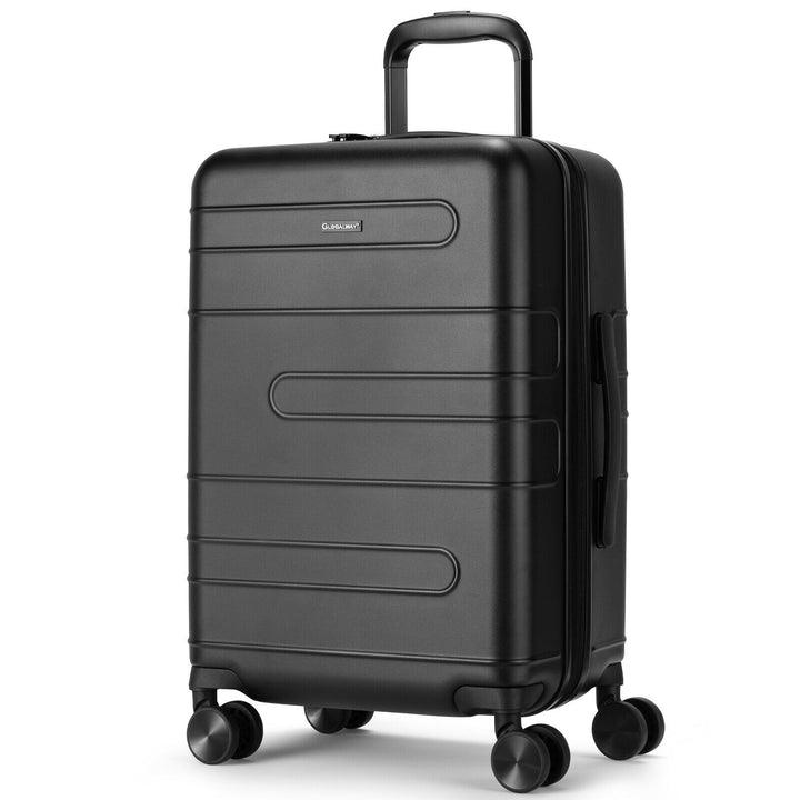 Suitcase with 4 Spinner Double-Wheels and TSA Lock-Black