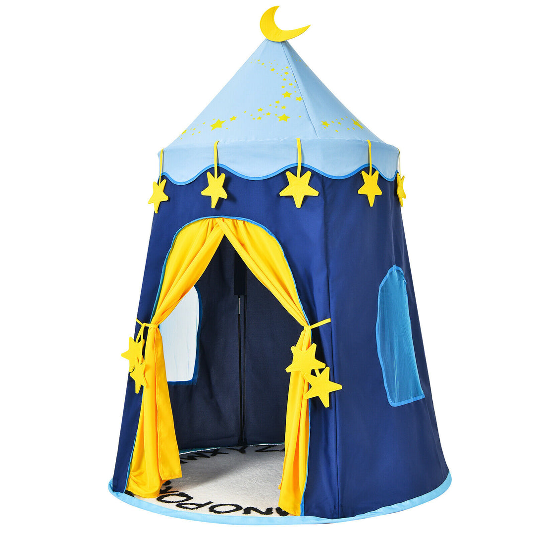 Children's Portable Playhouse Tent Oxford Fabric-Blue