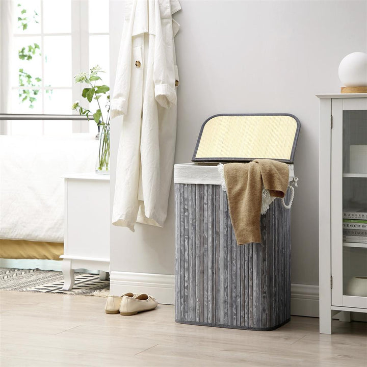 Bamboo Slat Laundry Basket
