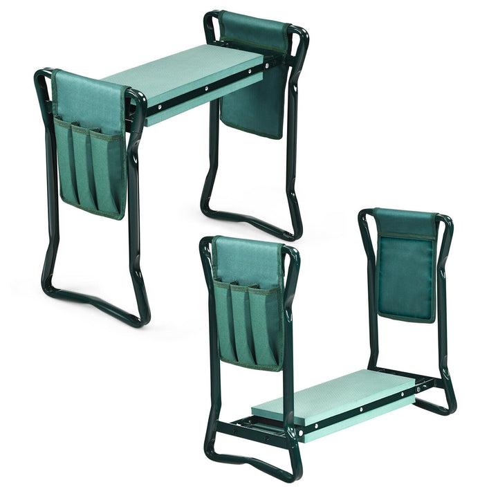 Folding Padded Garden Kneeler, Seat with Tool Storage