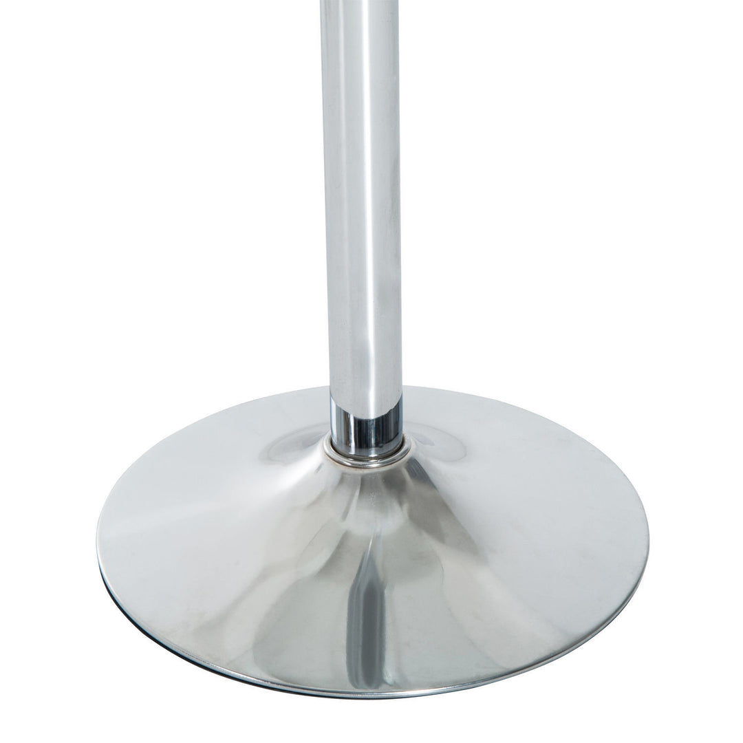 Round Bar Table Pub Bistro Wine Counter w/ Tempered Glass Top Chrome Stand, 70 x 70 x H74.5cm