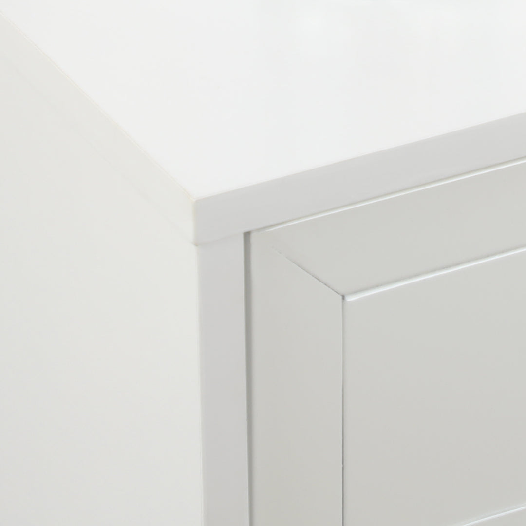 HOMCOM Rolling Storage Cabinet 3-Tier Mobile File Cabinet with Wheels &amp; Metal Doors for Home Office, Living Room, White